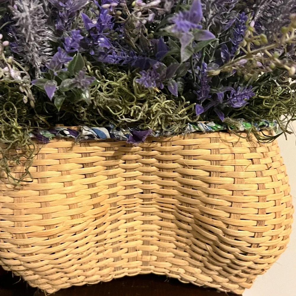 Faux Lavender Floral Basket Arrangement